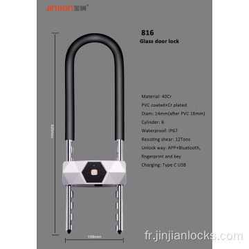 IP67 Aluminium Alloy Smart U Lock avec empreinte digitale